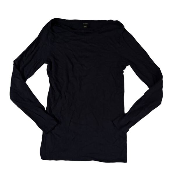 Ann Taylor Midnight Blue Wide Neck Tee Small Lightweight Layering Hero - Picture 1 of 4